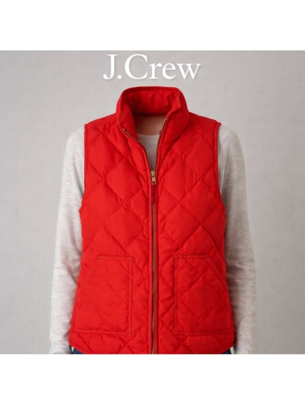 J. Crew Women's Quilted coral Vest